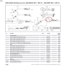 ABICOR BINZEL Swan neck, PART NO. 934.0002 45 Deg BENT Aut 501 D